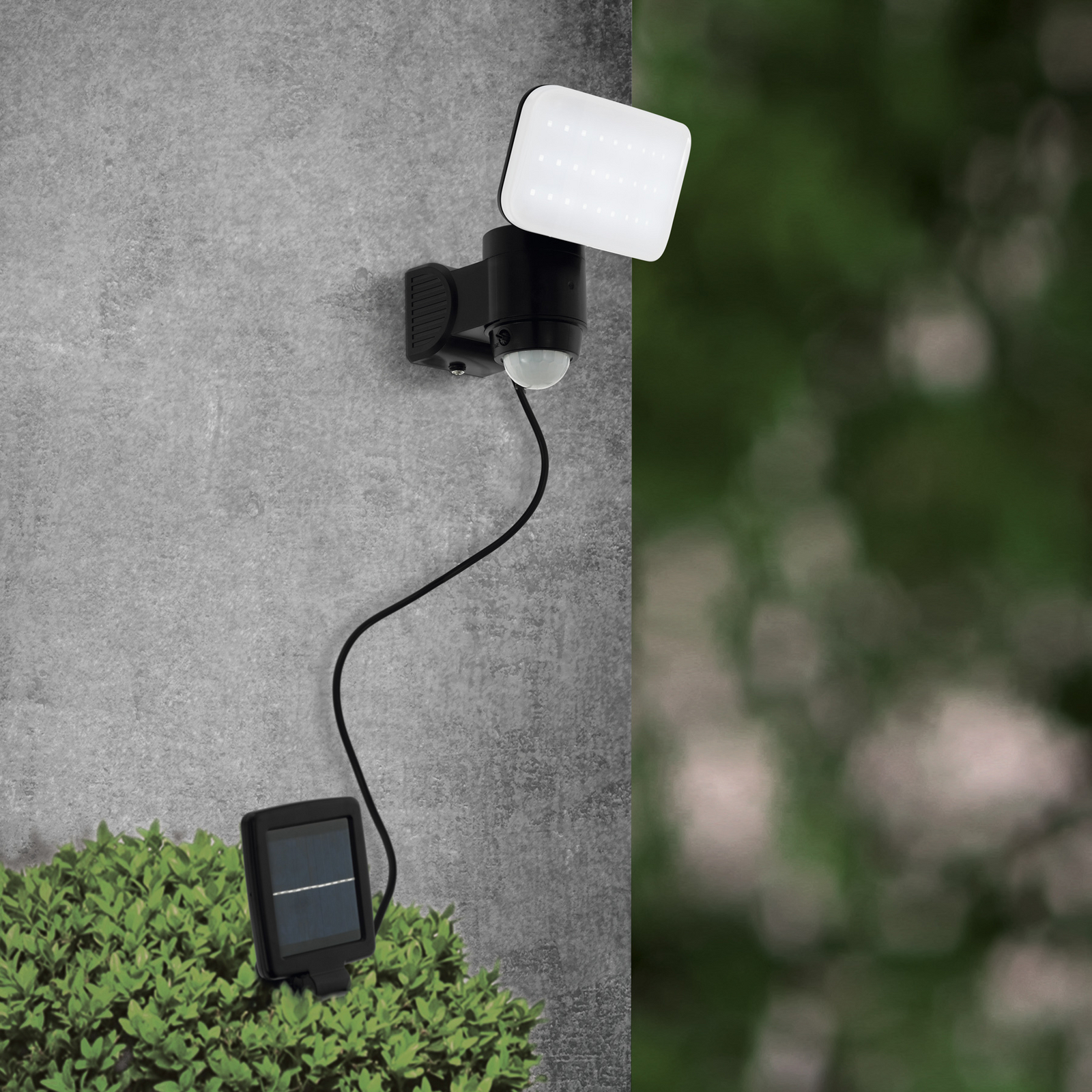 LED lamp op zonne-energie Casabas, sensor, zwart